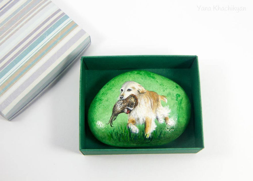 I Create Miniature Paintings On Stones And Other Surfaces