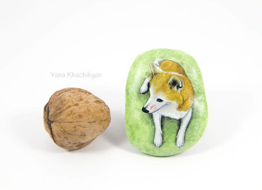 I Create Miniature Paintings On Stones And Other Surfaces