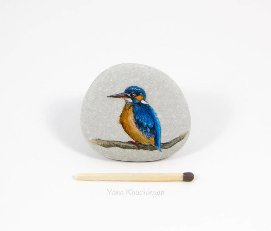 I Create Miniature Paintings On Stones And Other Surfaces