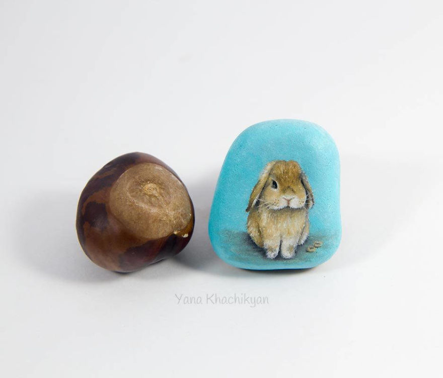 I Create Miniature Paintings On Stones And Other Surfaces