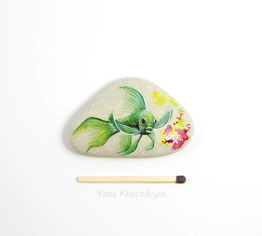 I Create Miniature Paintings On Stones And Other Surfaces