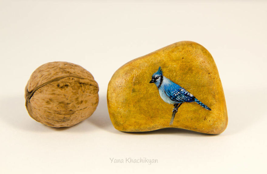 I Create Miniature Paintings On Stones And Other Surfaces
