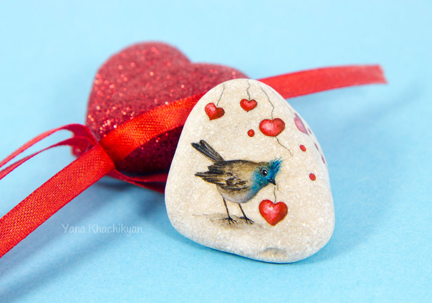 I Create Miniature Paintings On Stones And Other Surfaces