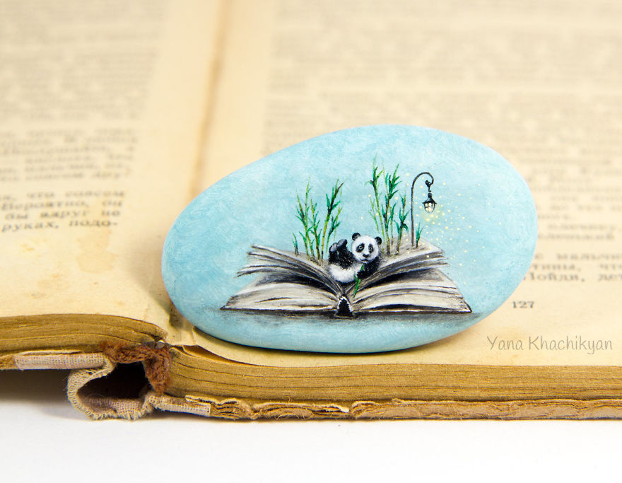 I Create Miniature Paintings On Stones And Other Surfaces