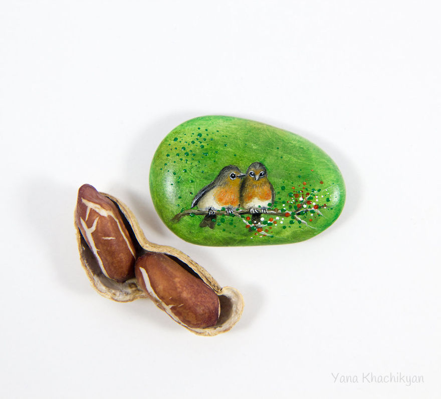 I Create Miniature Paintings On Stones And Other Surfaces