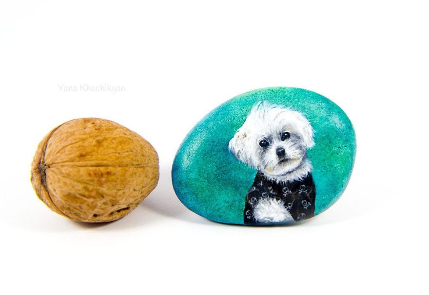 I Create Miniature Paintings On Stones And Other Surfaces