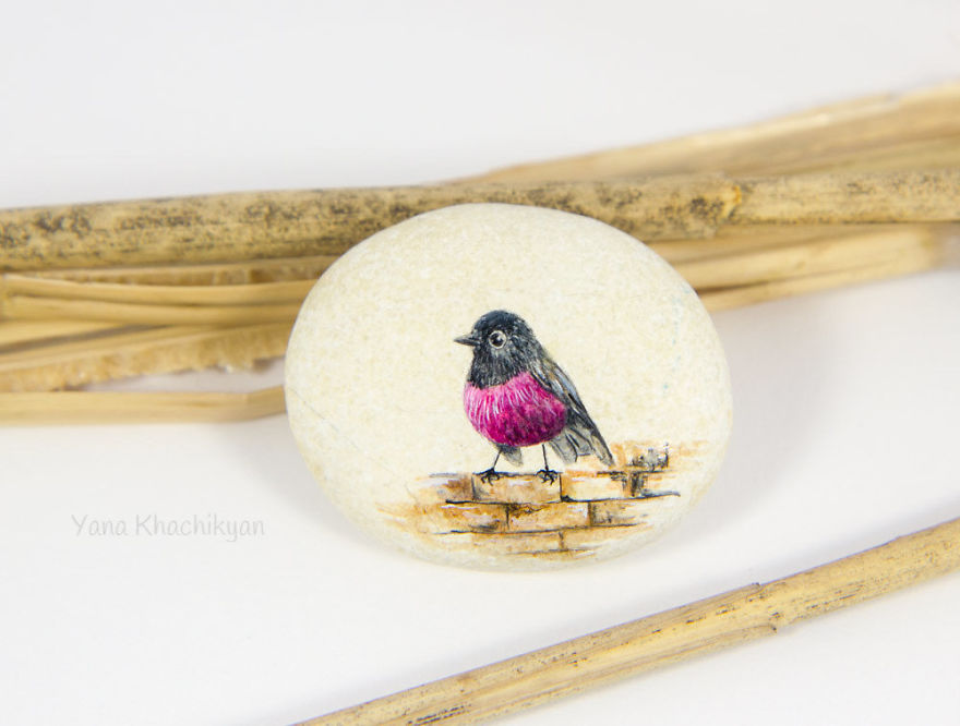 I Create Miniature Paintings On Stones And Other Surfaces