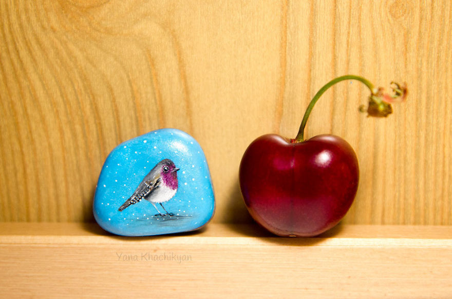 I Create Miniature Paintings On Stones And Other Surfaces