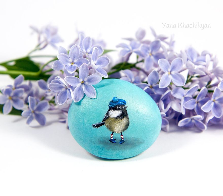 I Create Miniature Paintings On Stones And Other Surfaces