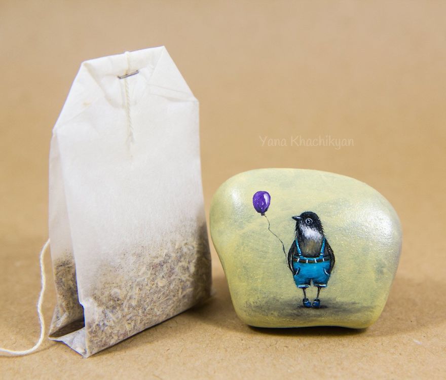 I Create Miniature Paintings On Stones And Other Surfaces
