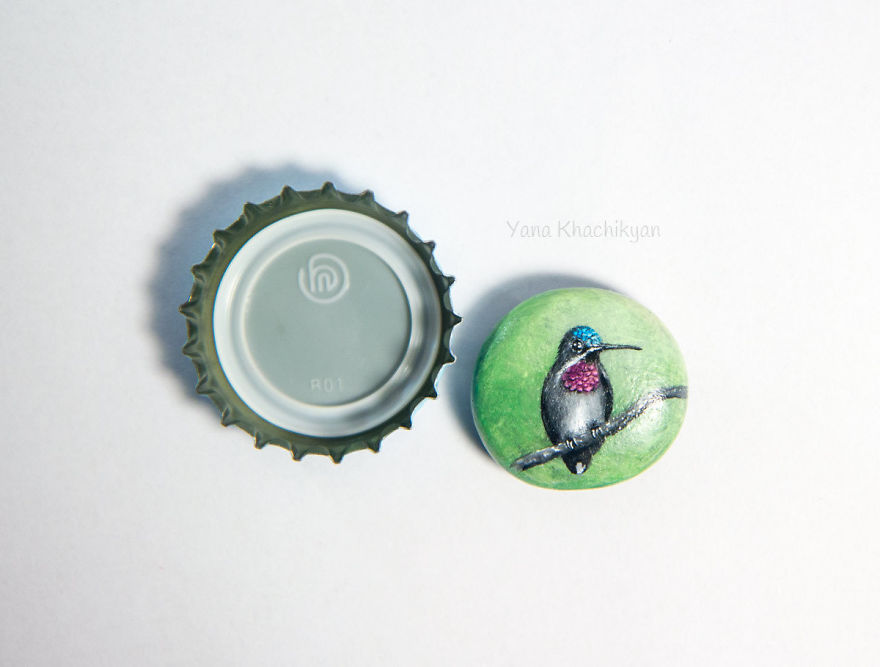 I Create Miniature Paintings On Stones And Other Surfaces