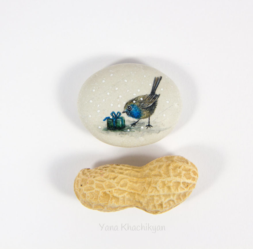 I Create Miniature Paintings On Stones And Other Surfaces