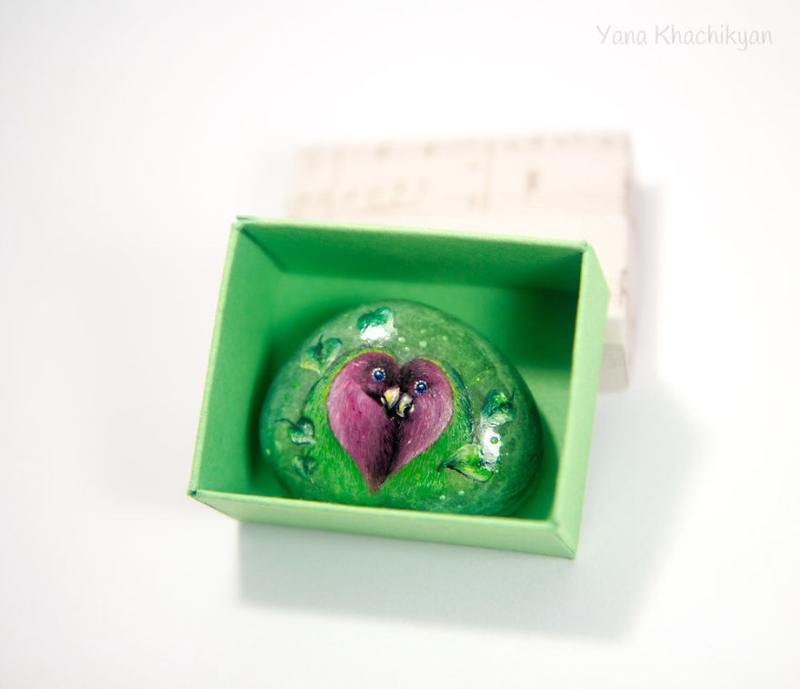 I Create Miniature Paintings On Stones And Other Surfaces