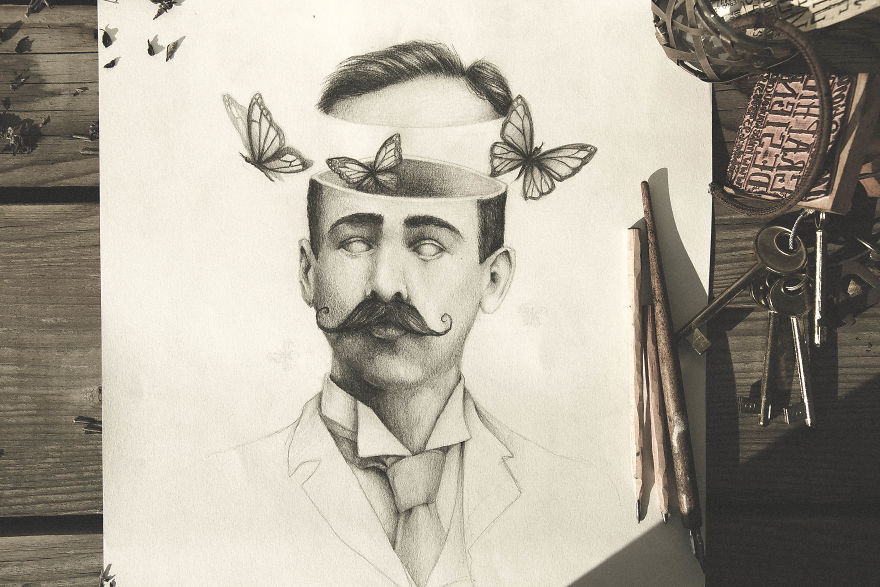 Hipster With Moustache