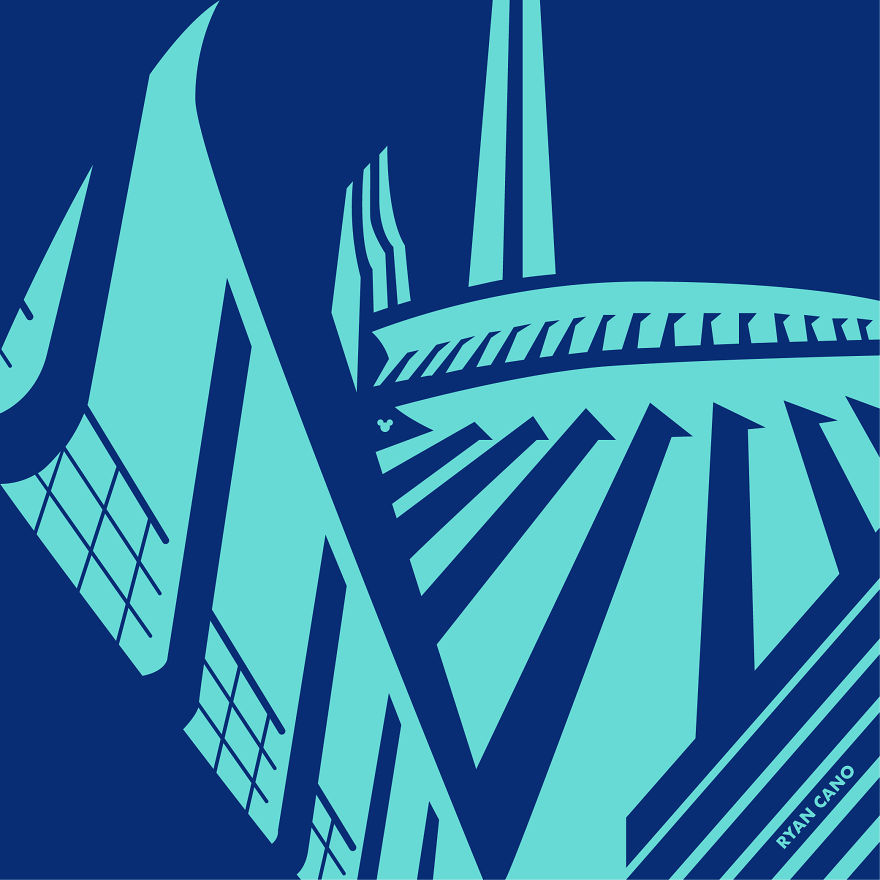 I Illustrate The Architecture And Design Of Disney Parks In Vivid Minimalism