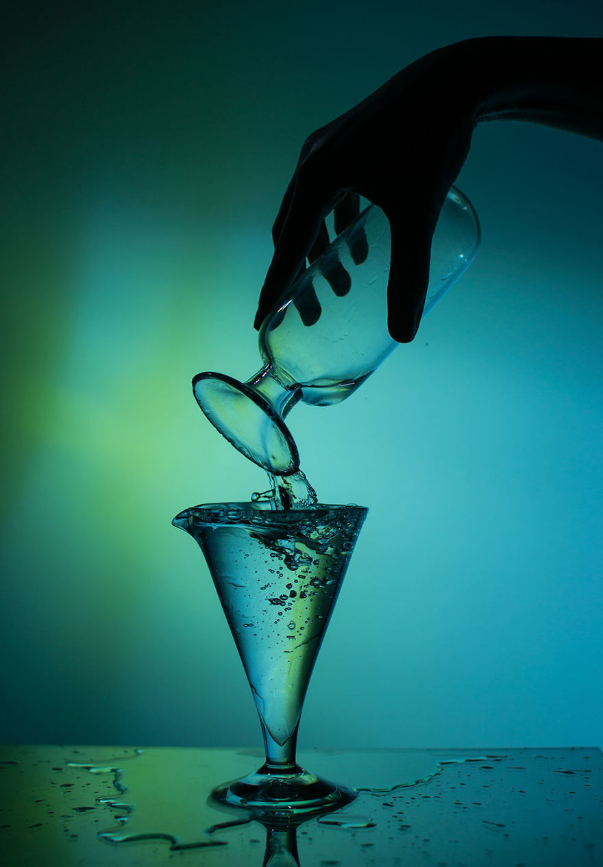 I Make Photos Of Glass Objects With A Colored Flash