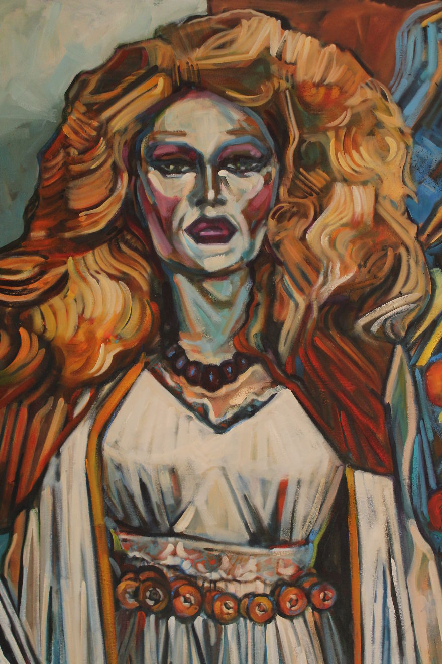 Details From 4 Panel, 5 Portrait Painting Details From 4 Panel, 5 Portrait Painting