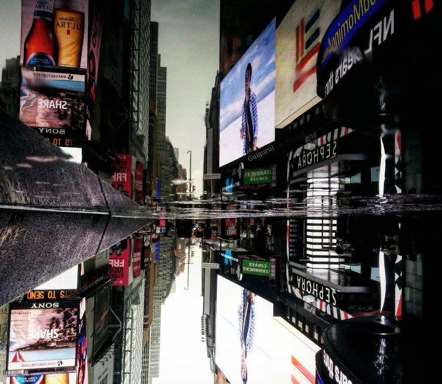 You´ve Never Seen Nyc Like This. I Caputred
the Parallel Worlds Of New York City Through Puddles