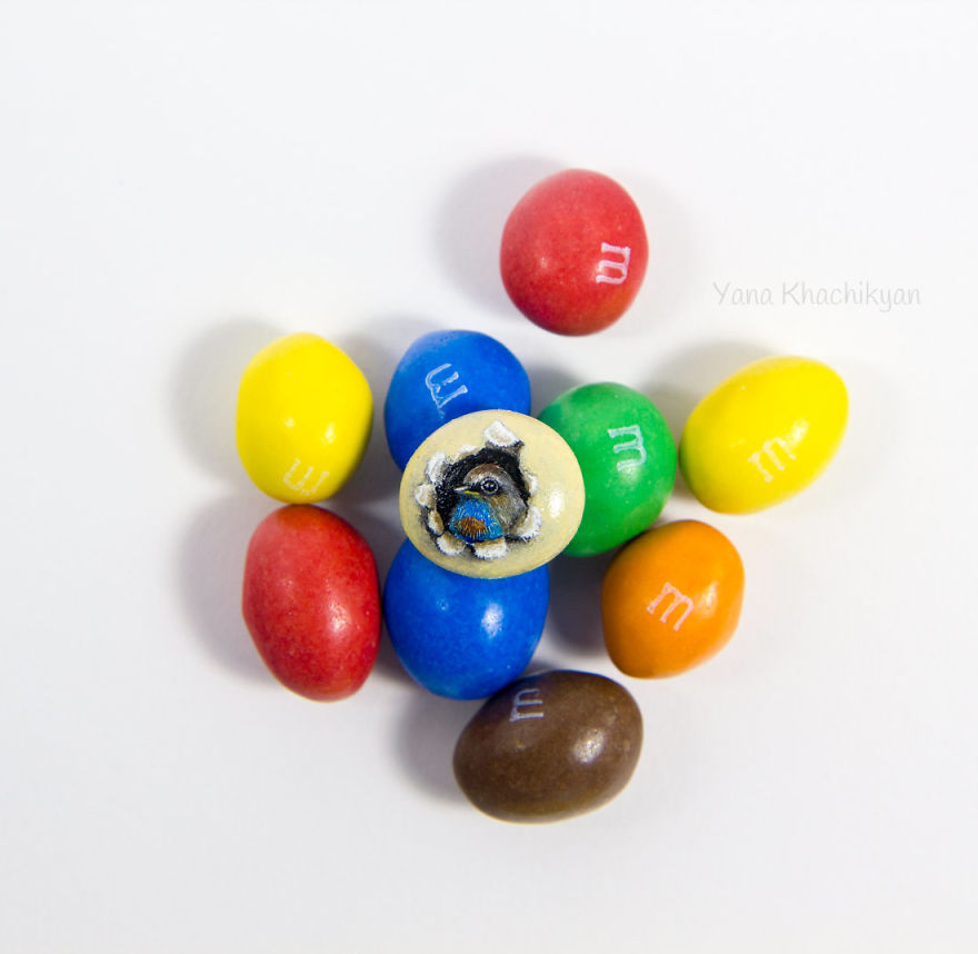 I Create Miniature Paintings On Stones And Other Surfaces