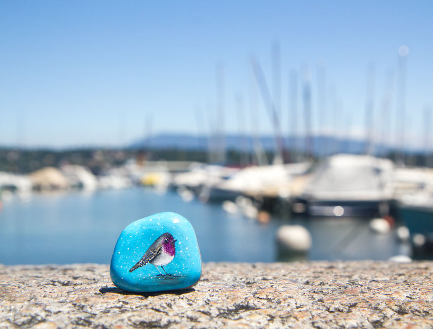 I Create Miniature Paintings On Stones And Other Surfaces