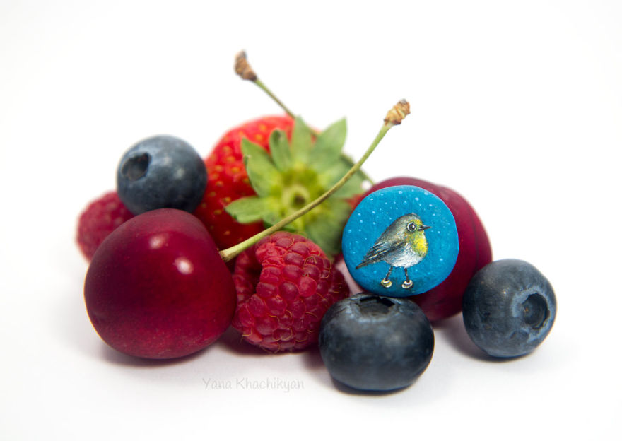 I Create Miniature Paintings On Stones And Other Surfaces