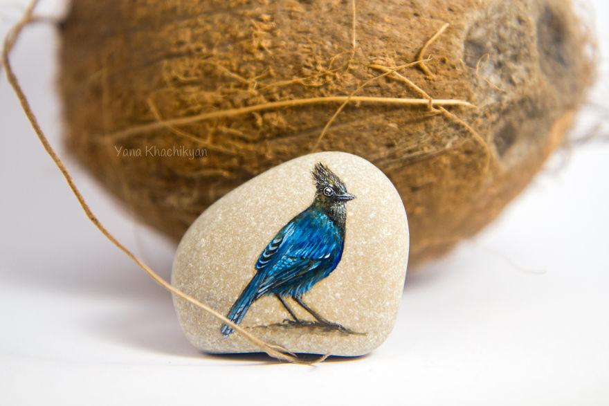 I Create Miniature Paintings On Stones And Other Surfaces
