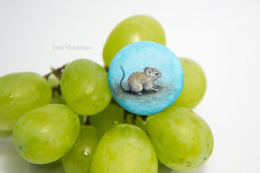 I Create Miniature Paintings On Stones And Other Surfaces