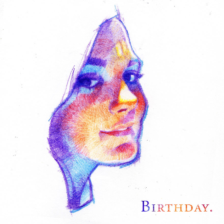 I've Drawn Hundreds Of Portraits Of My Friends For Their Birthdays