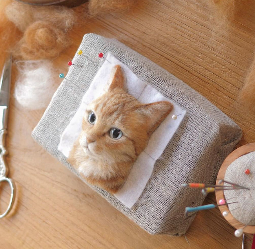 Japanese Artist Makes Realistic 3D Cat Portraits Out Of Felted Wool, And The Result Is Too Purrfect Japanese Artist Makes Realistic 3D Cat Portraits Out Of Felted Wool, And The Result Is Too Purrfect