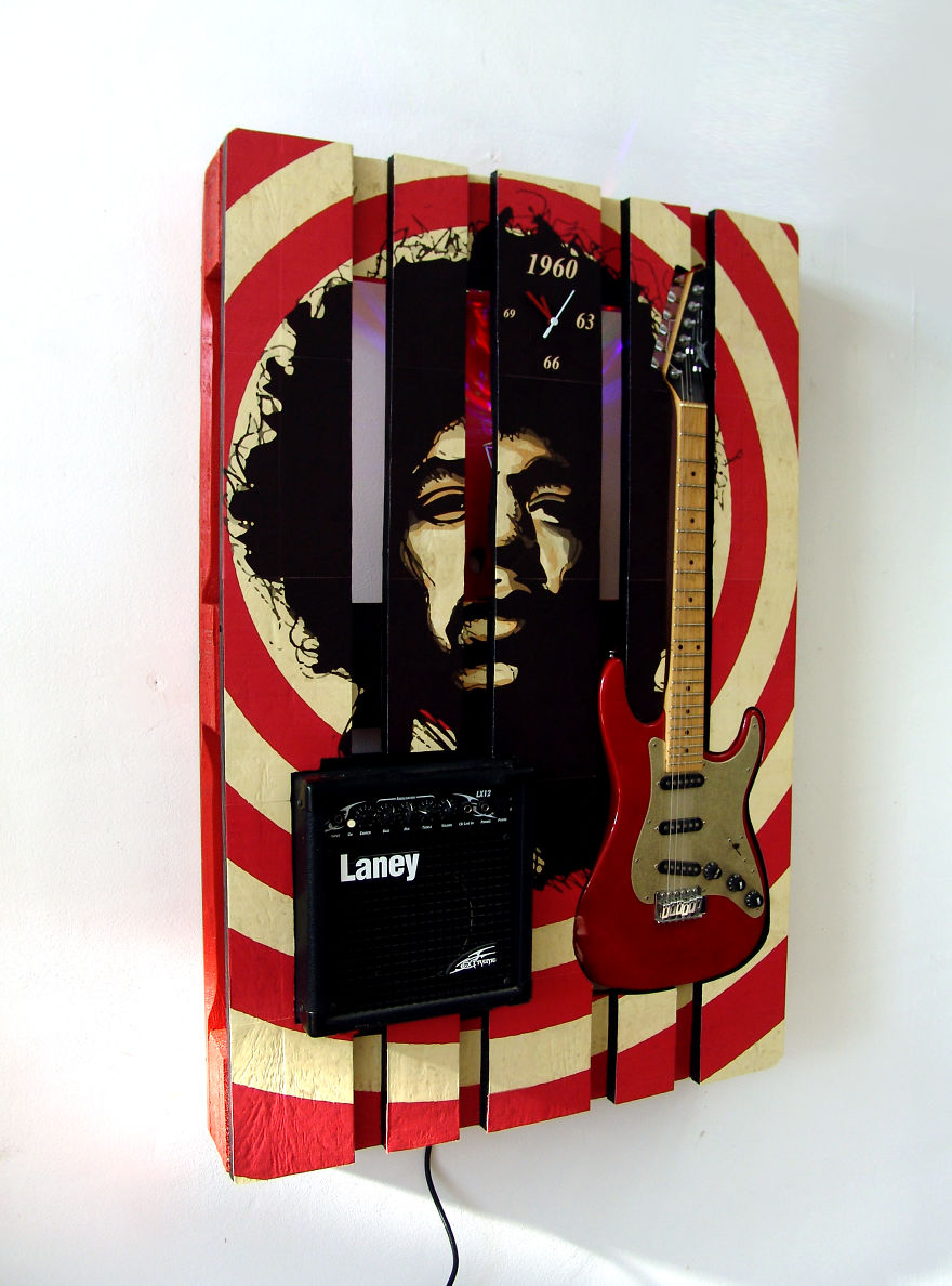 Made A Jimi Hendrix Themed Pallet