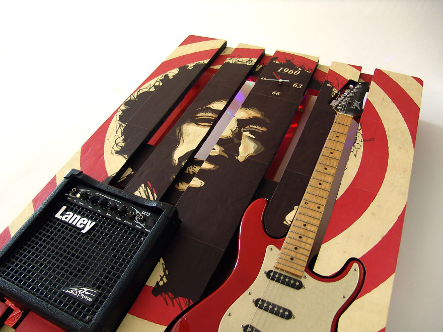Made A Jimi Hendrix Themed Pallet