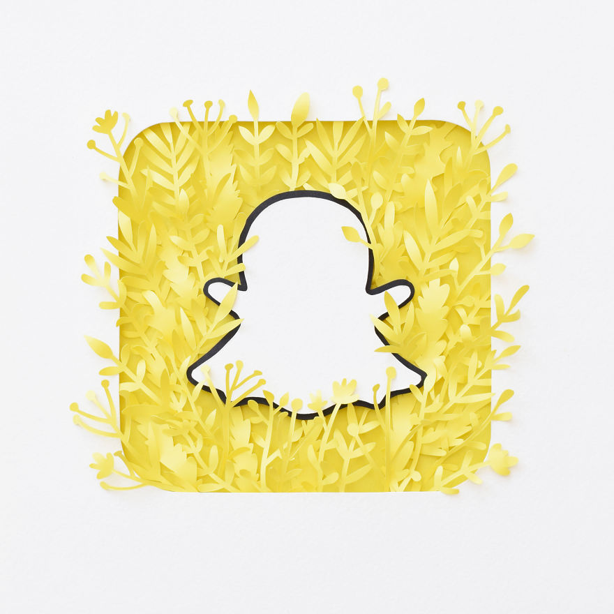 I Recreated The Social Media Logos Using Handcrafted Paper Plants.