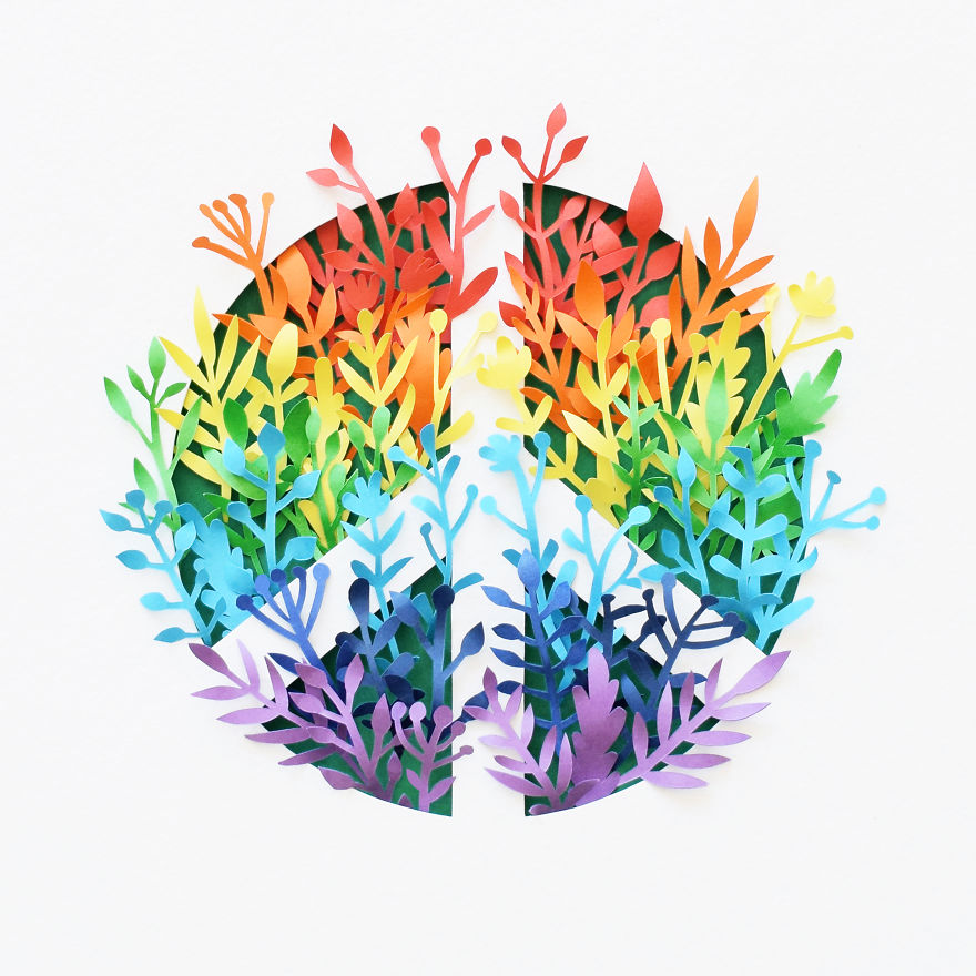 I Recreated The Social Media Logos Using Handcrafted Paper Plants.