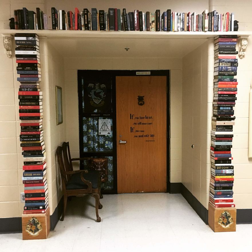 My Coworker And I Turned Boring School Hallways Into Hogwarts My Coworker And I Turned Boring School Hallways Into Hogwarts