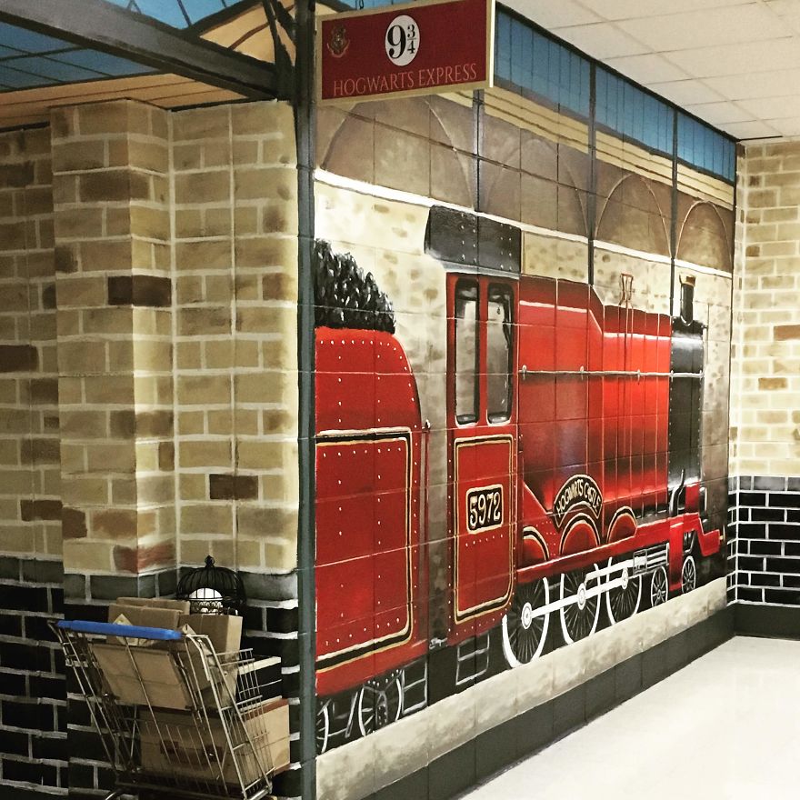 My Coworker And I Turned Boring School Hallways Into Hogwarts My Coworker And I Turned Boring School Hallways Into Hogwarts