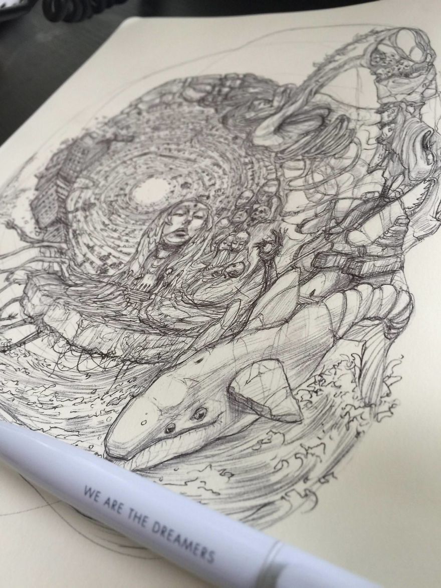 How This Drawing Turned From A Random Scribble To This