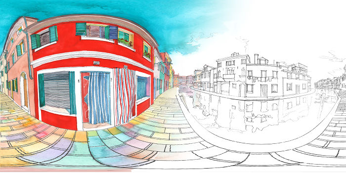 You Can Go Inside My Watercolor Painting Of Burano In Our 360⁰ Vr Animation