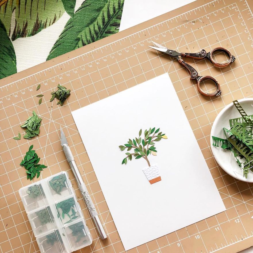 Russian Artist Creates Intricate Paper Plants Without Using Scissors Russian Artist Creates Intricate Paper Plants Without Using Scissors