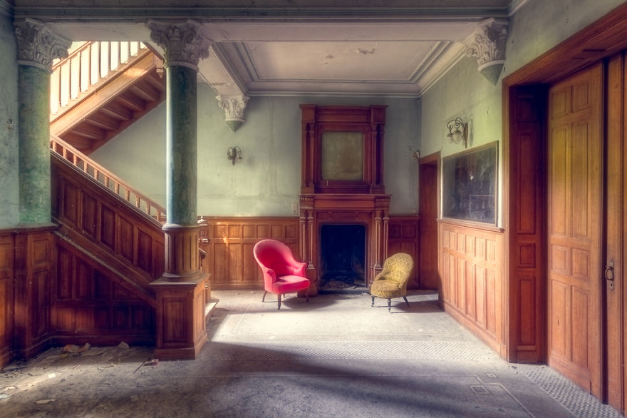 Wooden Details In An Abandoned Villa