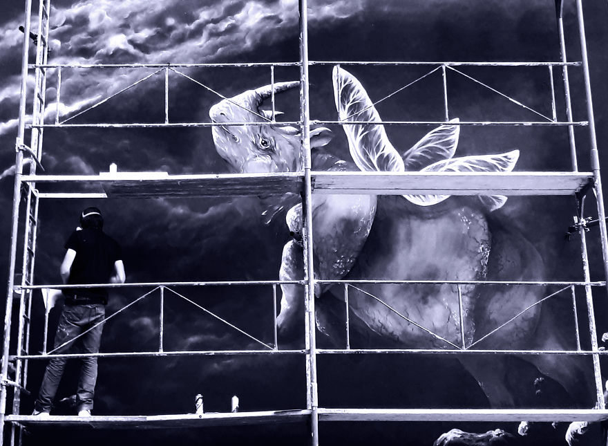 Tribute Mural For Sudan- The Last Male Northern White Rhino By Paula Duță & The Orion At Sisaf 2018 Tribute Mural For Sudan- The Last Male Northern White Rhino By Paula Duță & The Orion At Sisaf 2018