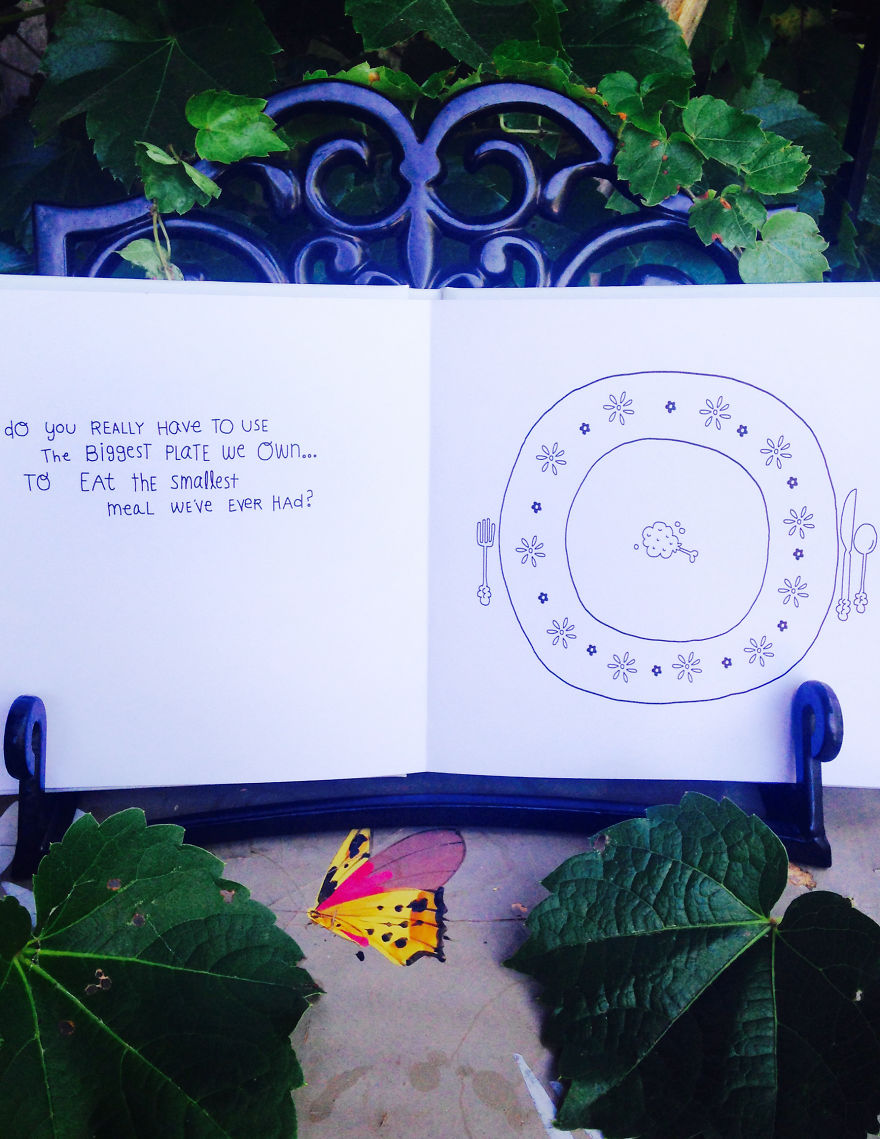 "Do You Really Have To Use The Biggest Plate We Own... To Eat The Smallest Meal We've Ever Had?"