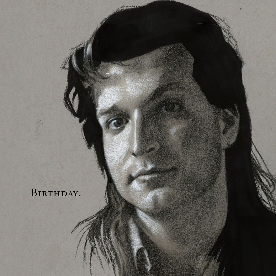 I've Drawn Hundreds Of Portraits Of My Friends For Their Birthdays I've Drawn Hundreds Of Portraits Of My Friends For Their Birthdays