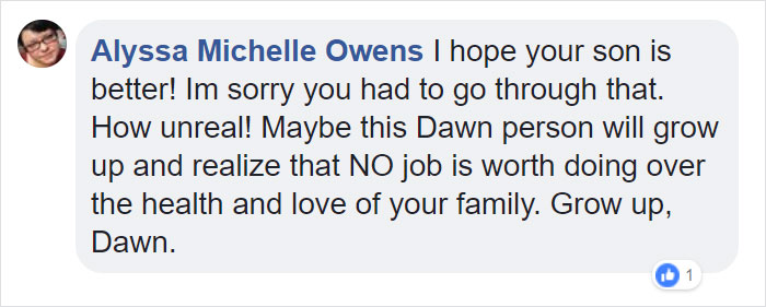 Woman Texts Manager She Can't Make It To Work Cause Her Son Is On Life Support, Her Response Gets Her Fired Woman Texts Manager She Can't Make It To Work Cause Her Son Is On Life Support, Her Response Gets Her Fired