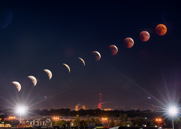 Moon Eclipse 27th July 2018, Kraków, Poland