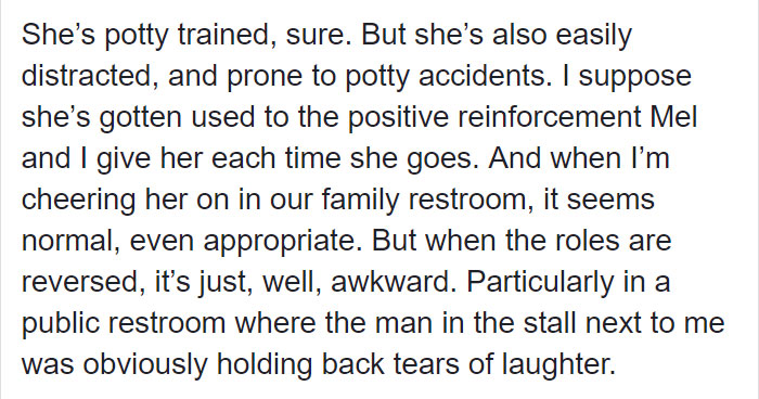 Dad Has Diarrhea In Public Toilet With His 4-Year-Old, Her Reaction Makes Man In Another Stall Cry From Laughter