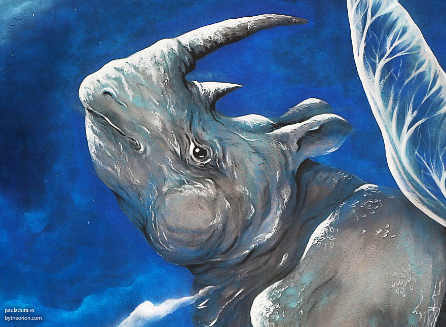 Tribute Mural For Sudan- The Last Male Northern White Rhino By Paula Duță & The Orion At Sisaf 2018