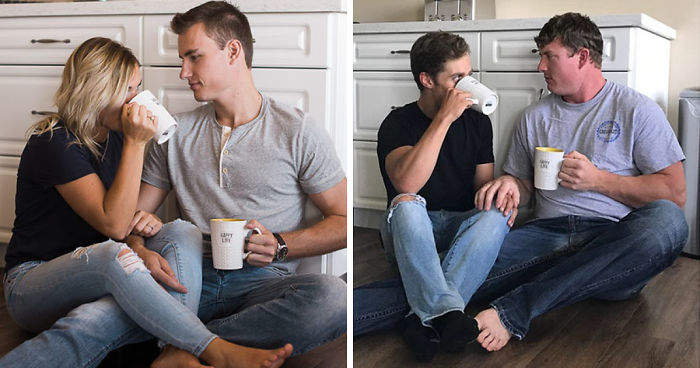 Friends Recreate Couple’s Engagement Photos And The Result Is Better Than Original