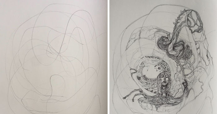 How This Drawing Turned From A Random Scribble To This