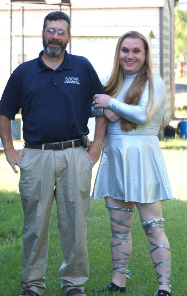 Boss And Coworker Made A Weight Loss Bet - Loser Had To Cross Dress. That Is His Real Hair Though