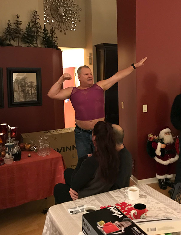 We Bet My Grandfather He Couldn’t Fit In My Aunt's Lululemon Shirt. He Did